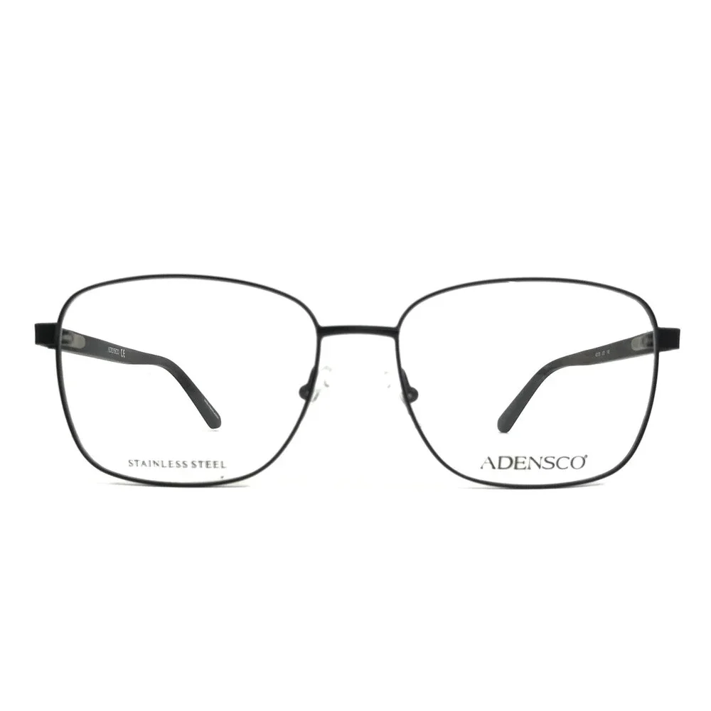 Adensco Eyeglasses Frames AD138 003 Black Square Wire Rim 55-16-145